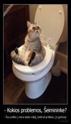 - Kokios problemos, Šeimininke? - - Šuo prišiko į mano ėdalo indelį, todėl aš prišiksiu į jo gertuvę!