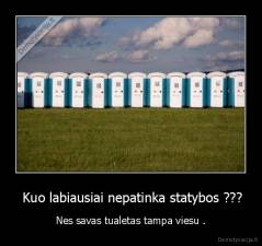  Kuo labiausiai nepatinka statybos ??? - Nes savas tualetas tampa viesu .