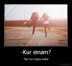 -Kur einam? - -Ten kur kojos neša!