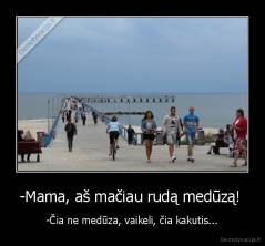 -Mama, aš mačiau rudą medūzą!  - -Čia ne medūza, vaikeli, čia kakutis...