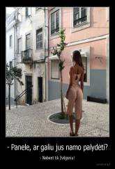 - Panele, ar galiu jus namo palydėti? - - Nebent tik žvilgsniu!