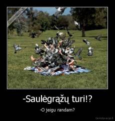 -Saulėgrąžų turi!? - -O jeigu randam?