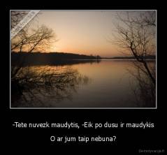 -Tete nuvezk maudytis, -Eik po dusu ir maudykis - O ar jum taip nebuna?