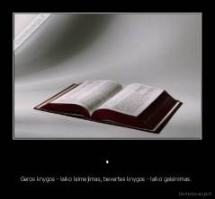 . - Geros knygos - laiko laimejimas, bevertes knygos - laiko gaisinimas. 