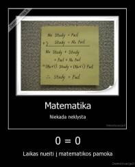 0 = 0 - Laikas nueiti į matematikos pamoka