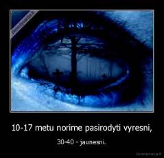10-17 metu norime pasirodyti vyresni, - 30-40 - jaunesni.
