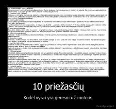10 priežasčių - Kodėl vyrai yra geresni už moteris