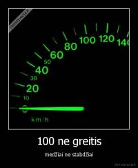 100 ne greitis - medžiai ne stabdžiai