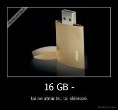 16 GB - -  tai ne atmintis, tai sklerozė.