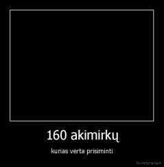 160 akimirkų - kurias verta prisiminti