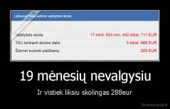 19 mėnesių nevalgysiu - Ir vistiek liksiu skolingas 288eur