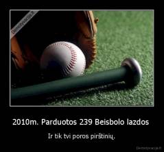 2010m. Parduotos 239 Beisbolo lazdos  - Ir tik tvi poros pirštinių.