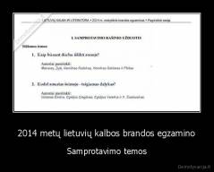 2014 metų lietuvių kalbos brandos egzamino - Samprotavimo temos