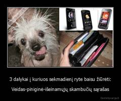 3 dalykai į kuriuos sekmadienį ryte baisu žiūrėti: - Veidas-piniginė-išeinamųjų skambučių sąrašas