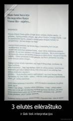 3 eilutės eilėraštuko - ir šiek tiek interpretacijos