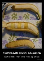 4 karantino savaitė, chirurginiu būdu sugalvojau - sukurti ananaso ir banano hibridą, pavadinau jį bananasu