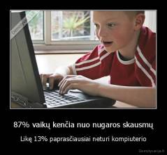 87% vaikų kenčia nuo nugaros skausmų - Likę 13% paprasčiausiai neturi kompiuterio
