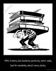 99% mokinių bei studentų parduotų velniu sielą - kad tik nereikėtų daryti namų darbų