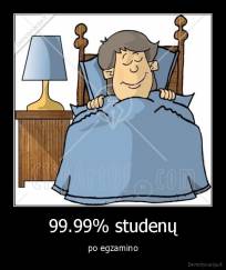 99.99% studenų - po egzamino