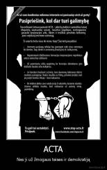 ACTA - Nes ji už žmogaus teises ir demokratiją