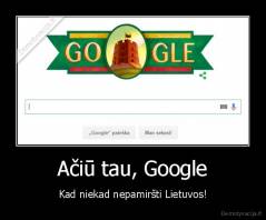 Ačiū tau, Google - Kad niekad nepamiršti Lietuvos!