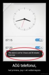 Ačiū telefonui, - kad primena, jog ir vėl neišsimiegosiu