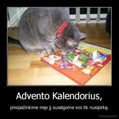 Advento Kalendorius, - prisipažinkime męs jį suvalgome vos tik nusipirkę.