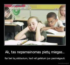 Ak, tas nepamainomas pietų miegas.. - Kai bet ką atiduotum, kad vėl galėtum juo pasimėgauti.