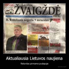 Aktualiausia Lietuvos naujiena - Rekordas pirmame puslapyje