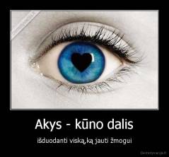 Akys - kūno dalis - išduodanti viską,ką jauti žmogui