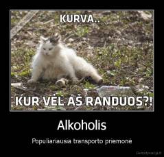Alkoholis - Populiariausia transporto priemonė
