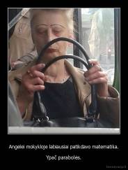 Angelei mokykloje labiausiai patikdavo matematika. - Ypač parabolės.