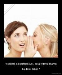 Anksčiau, kai įsižeisdavai, pasakydavai mamai - Ką darai dabar ?
