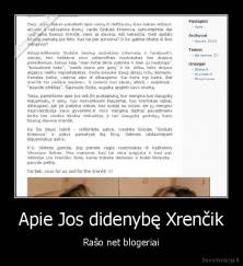 Apie Jos didenybę Xrenčik - Rašo net blogeriai