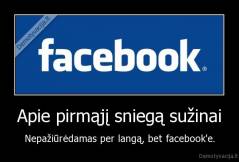 Apie pirmąjį sniegą sužinai - Nepažiūrėdamas per langą, bet facebook'e.