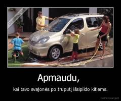 Apmaudu,  - kai tavo svajonės po truputį išsipildo kitiems.