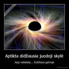Aptikta didžiausia juodoji skylė - kaip nekeista... Kubiliaus galvoje
