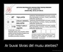Ar buvai tikras dėl musu ateities? - 