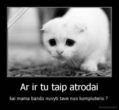 Ar ir tu taip atrodai - kai mama bando nuvyti tave nuo kompiuterio ? 
