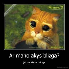 Ar mano akys blizga? - jei ne eisim i ringa