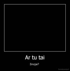Ar tu tai - žinojai? 