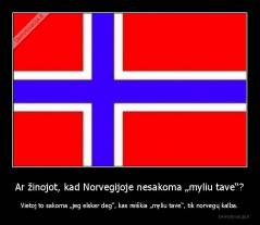 Ar žinojot, kad Norvegijoje nesakoma „myliu tave“? - Vietoj to sakoma „jeg elsker deg“, kas reiškia „myliu tave“, tik norvegų kalba.