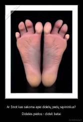 Ar žinot kas sakoma apie didelių pėdų sąvininkus? - Didelės pėdos - dideli batai