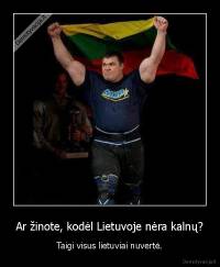 Ar žinote, kodėl Lietuvoje nėra kalnų? - Taigi visus lietuviai nuvertė.