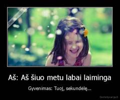 Aš: Aš šiuo metu labai laiminga - Gyvenimas: Tuoj, sekundėlę...