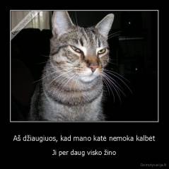 Aš džiaugiuos, kad mano katė nemoka kalbėt - Ji per daug visko žino