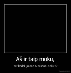 Aš ir taip moku, - bet kodėl į mane 6 milionai nežiuri?