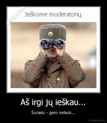Aš irgi jų ieškau... - Surasiu - gero nelauk...
