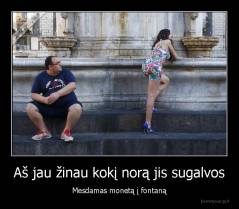 Aš jau žinau kokį norą jis sugalvos - Mesdamas monetą į fontaną