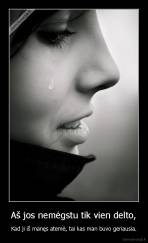 Aš jos nemėgstu tik vien delto, - Kad ji iš manęs atemė, tai kas man buvo geriausia.